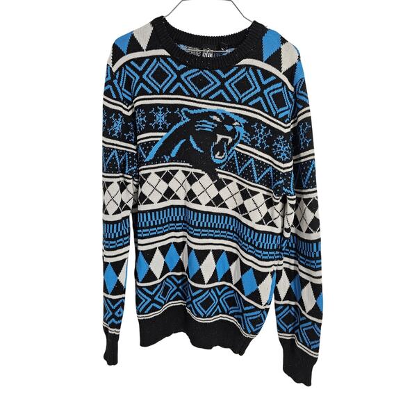 Carolina Panthers Ugly Christmas Sweater NFL Womens Size Large L - Picture 1 of 5